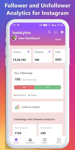 Follower and Unfollower Analytics for Instagram screenshot 1