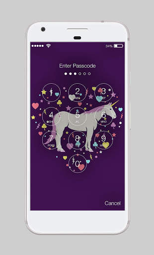 Unicorn Space Art Vector Cute AppLock screenshot 3