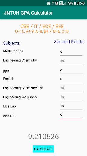 JNTUH GPA CALCULATOR screenshot 4