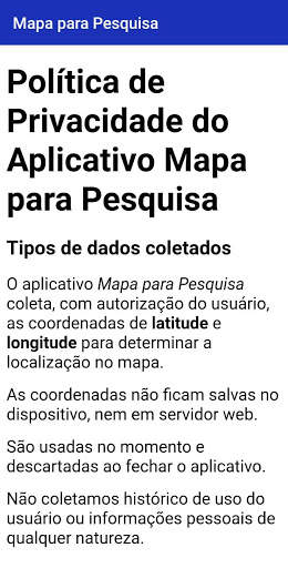 Mapa para Pesquisa screenshot 7