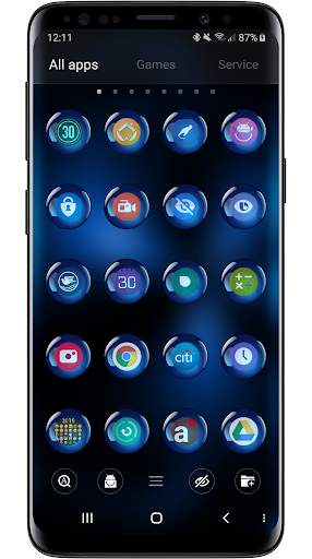 Theme Launcher - Spheres Blue Icon Changer Free screenshot 3