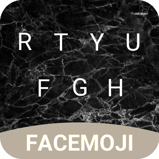 Black Marble Emoji Keyboard Theme for Facemoji icon