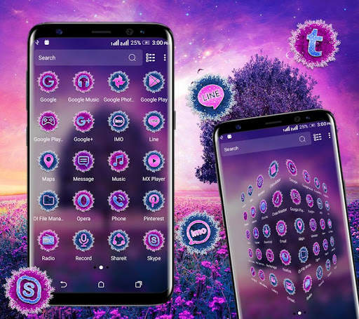 Purple Tree Flowers Theme screenshot 2