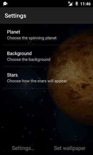 3D Planets Live Wallpaper screenshot 2