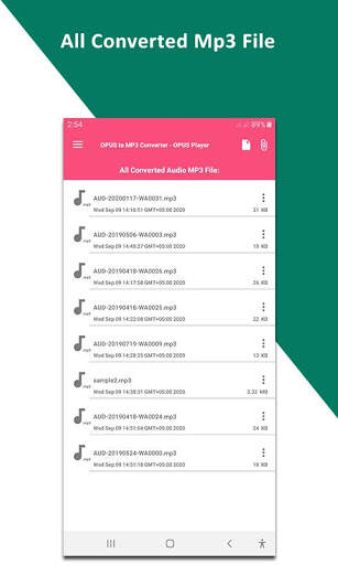 Opus to mp3 converter - opus media Player screenshot 2