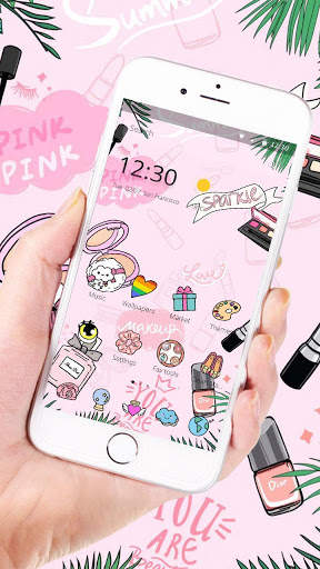 Pinky Fashion Cosmetic Graffiti Theme screenshot 1