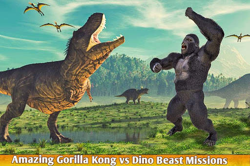Angry Gorilla City Battle: Dinosaur Survival Games screenshot 3
