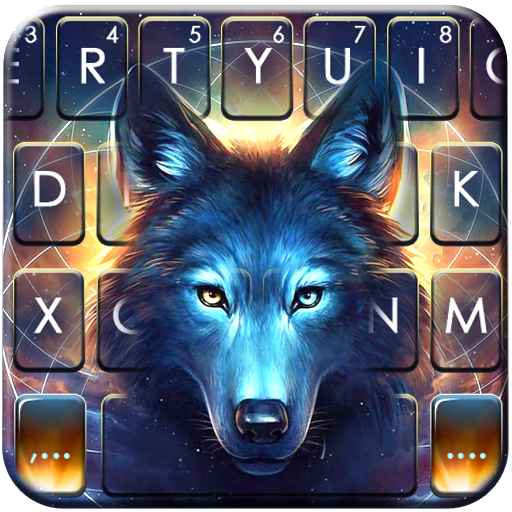 ikon Tema Keyboard Dreamcatcher Night Wolf