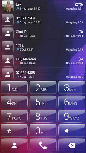 Dialer theme Polygon Glass 1 تصوير الشاشة