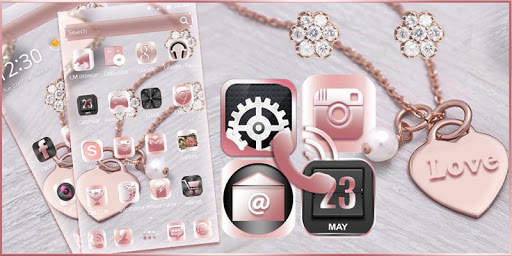 Pink Rose Gold Theme Rose gold Diamond screenshot 1