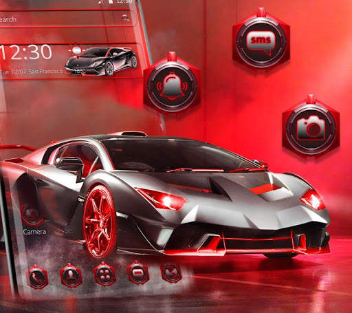 Classic Red Speed Car Theme screenshot 2