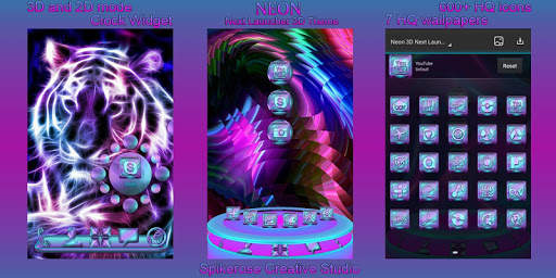 Neon 3D Next Launcher theme screenshot 3