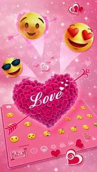 Pink Love Heart Keyboard Theme screenshot 2