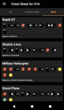 Cheats GTA Cheat Sheet screenshot 1