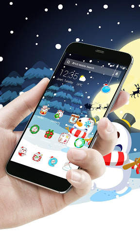 Merry Christmas Cute Snowman-APUS Launcher theme screenshot 1