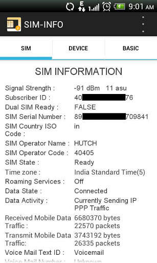 SIM - INFO screenshot 1