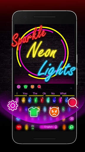 Sparkle Neon Lights  Keyboard Theme स्क्रीनशॉट 1