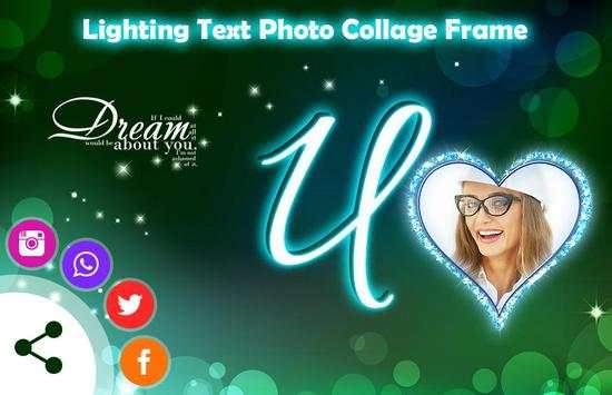 Lighting Text Photo Collage Frame screenshot 4