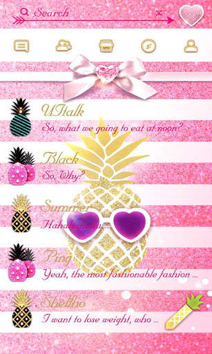 (FREE) GO SMS PINEAPPLE THEME screenshot 2