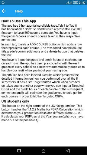 Gh Tertiary CGPA&CWA Calculator скриншот 2