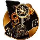 Luxury Golden Clock Keyboard Theme icon