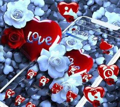 Beautiful Red Stone Heart Love Theme screenshot 3