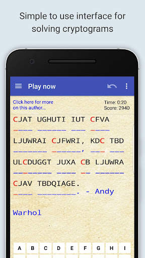 Cryptogram Puzzle Quotes Game screenshot 2