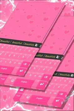 Pink Hearts Keyboard Theme 1 تصوير الشاشة