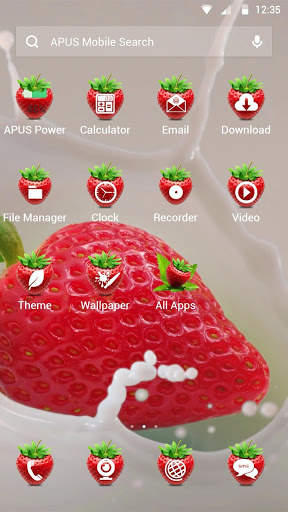 Strawberry-APUS Launcher theme screenshot 2