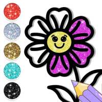 Cute Flowers Coloring and Drawing Pages Glitter on 9Apps
