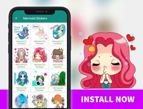 Princess Mermaid Stickers for WhatsApp screenshot 1