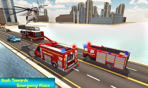 Heavy Ladder Fire Truck City Rescue 2019 screenshot 15