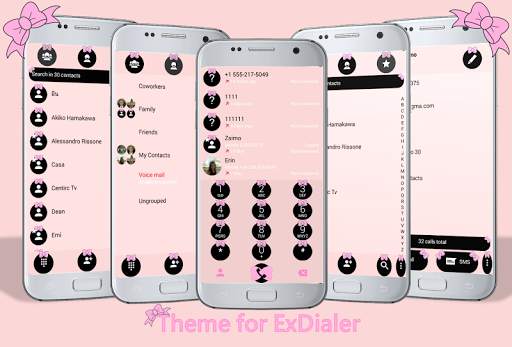 Dialer Ribbon Pink Pastel Theme screenshot 1
