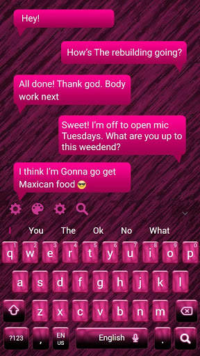 Pink Chatting Keyboard Theme screenshot 4