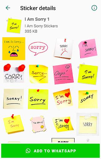 I am Sorry Stickers for WhatsApp - WAStickerApps screenshot 4