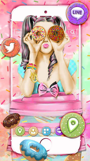 Donut, Girl Themes & Live Wallpapers screenshot 1