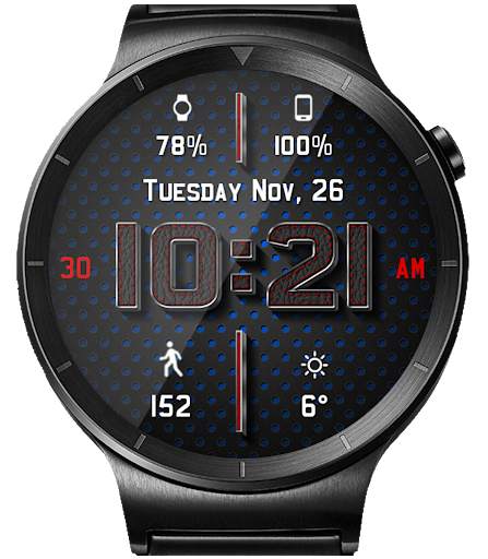 Chrome Leather HD Watch Face Widget Live Wallpaper screenshot 17