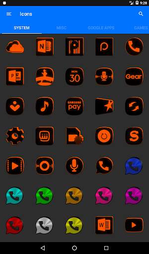 Flat Black and Orange IconPack screenshot 12