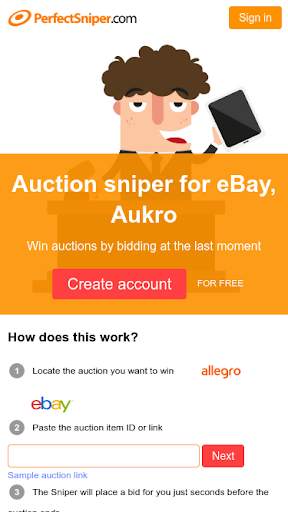 PerfectSniper - auction sniper for Ebay screenshot 1