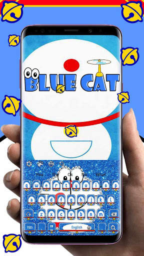 Kawaii Blue Cat Diamond Keyboard screenshot 2