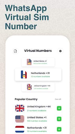 Wasi - Virtual WhatsApp Number screenshot 1