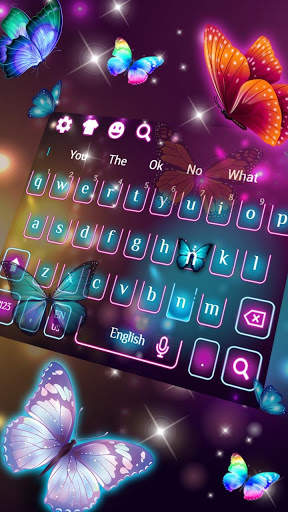 Neon Butterfly Keyboard Theme screenshot 1