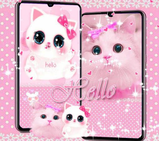 Cute Kitty theme Pink Bow Kitty screenshot 1