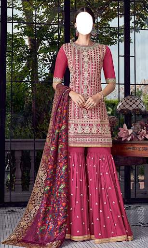 Women Sharara Photo Suit screenshot 5