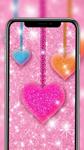 Girly Pink Glitter Wallpapers for Android 💖 screenshot 2