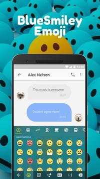 Blue Smiley Emoji Keyboard Theme for Instagram screenshot 1