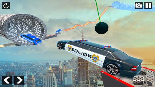 Police Limo Car Stunts - Mega Ramp Car Racing Game screenshot 3