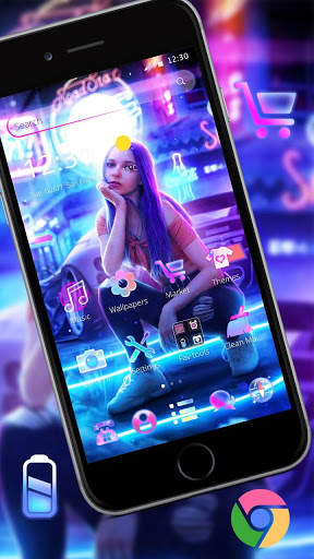 Fancy Neon Trendy Sexy Girl Launcher Theme screenshot 2