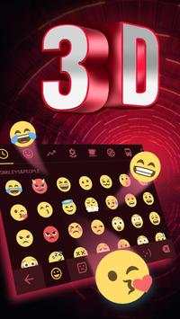3D Neon Red Technology Keyboard Theme for WhatsApp screenshot 3