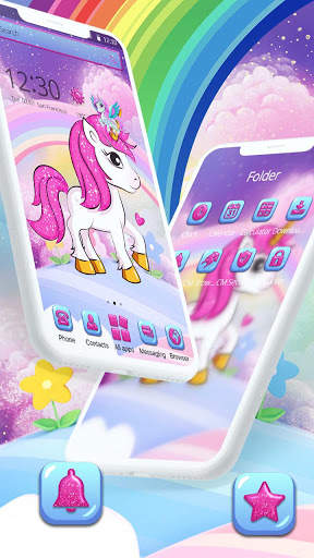 Cute Rainbow Unicorn Theme screenshot 4
